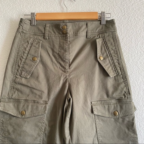 J. Crew Olive Green Cargo Pants High Rise Straight - Picture 2 of 9